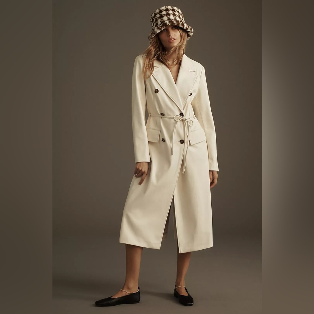 Anthropologie Avec Les Filles Faux Leather Trench Coat - Picture 4 of 13